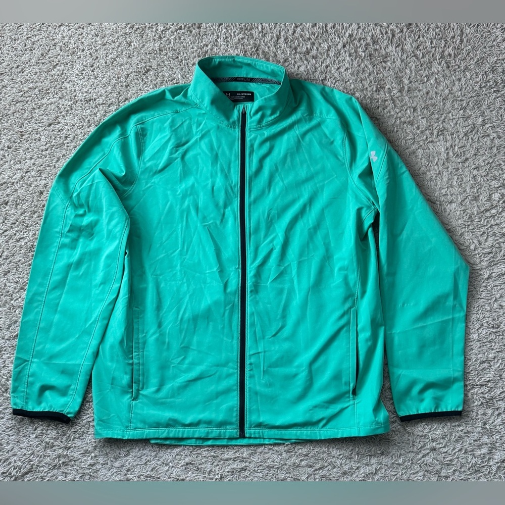 EUC Men’s Under Armour Green Storm Out and Back Stretch Woven Jacket Size XXL - Picture 2 of 14